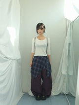 Misty Checkered Layered Skirt