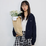 Two Way Logo Hoodie Zip Up_navy