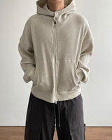 コンパックワッフルハイネックフードジップアップ
