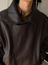 ASCLO Saint Double Collar Leather Jacket (2color)