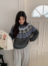 #Sorbet Ribbon Nordic Wool Knit (2color)