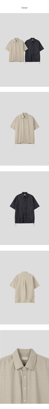 [SET UP] プレミアムリネンストリングデニムシャツ (2color)