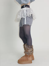 Kina Bendable Angora Fur Micro Shorts (Angora Fur Fabric)