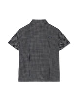 CHECK RIBBON SHIRTS(BLACK)