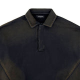Oversized Polo Sweatshirt - Faded Black