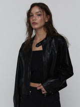 Leather Biker Jacket_Black