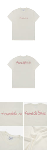 24FW CHAIN EMBOSSING SCRIPT PRINTING SHORT SLEEVE T-SHIRT CREAM