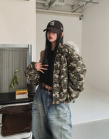 [Fur Detachable] エルモラクーンフードカモフラージュパディング