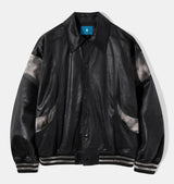 ペインティングクラックレザーショルダーリングジャケット J24