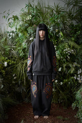 PAISLEY EMB. H-T HOODY (Charcoal)