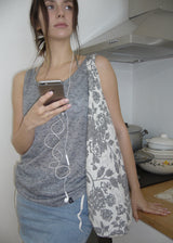 Linen Shirring Sleeveless Top_Dark Grey