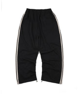 トラックラインピンタックスウェットパンツ - Black