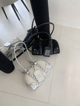Sophia Vintage Eyelet Lace-up Shoulder Bag 
