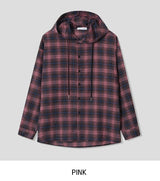 Solar loose fit hooded checkered shirt