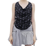 DRAPPING HALTERNECK SLEEVELESS_DOTS