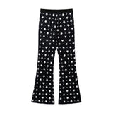 スターリーベルベットブーツカットパンツ - BLACK