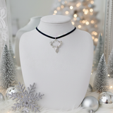 [ITZY Chaeryeong Necklace] レインディールチョーカーネックレス - Silver Color