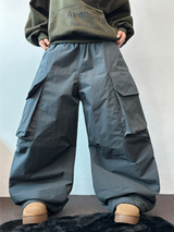 HOT HEAT 🔥 PADDING CARGO OVER UNISEX LONG PANTS🩶🖤2COLOR