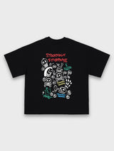 ドゥードゥルスカルTシャツ - ブラック