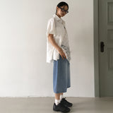 Motzel D-Ring Capri Denim Bermuda Pants