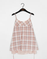 Haso chiffon layered checkered sleeveless dress