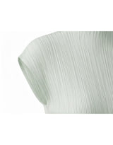 Coa Sheer Pleated Highneck Sleeveless Top White