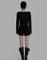 [mnem] alter snap boatneck tee (black)