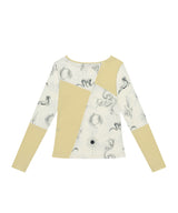 Elemental Motif Patchwork T-shirt _ YELLOW