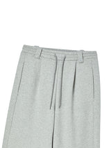 チェック ロールアップ スウェットパンツ グレー