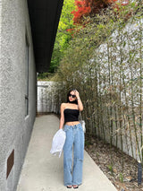 DESTROYED WIDE DENIM PANTS code 21006