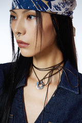 Horseshoe Leather Necklace(BR)