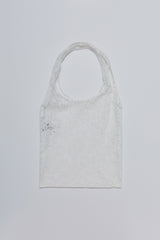Lace Flower Shoulder Bag_White