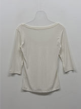 Ribbed Deep U-Neck Crop T-Shirt
