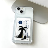 Night - Night Sea Cat Card Storage Phone Case