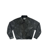 Newalrin エンブレム ウォッシュドレザージャンパー