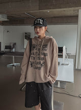 ディングワッフルボクシーフード長袖Tシャツ