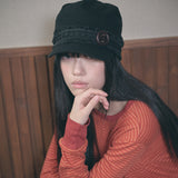 hippie button cap black