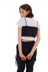 AI RIBBON BUSTIER / BLACK