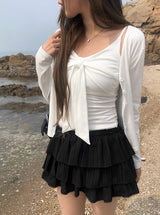 ルーンリボンノースリーブカーディガンセット