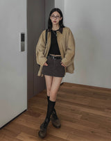 Bestie Low-rise Cotton Skirt (+belt set)