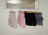 velvet cancan banding mini skirt