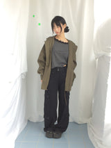Feminine Flat Neck Long T-Shirt