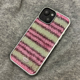 モヘアストライプシルバーエポキシケース _ PINK