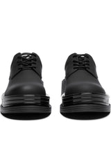 Black Leather Chunky Derby Shoes