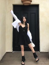 ロエンピンタックレイヤードスリップミニドレス
