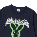 25SS ネオンエイリアンラビットショートスリーブTシャツ ダークネイビー