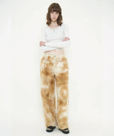 FAKE FUR STRAIGHT PANTS