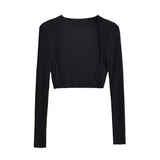 Rib Crop Bolero Cardigan