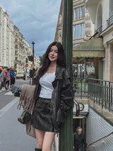 Tiny Washing Leather Skirt