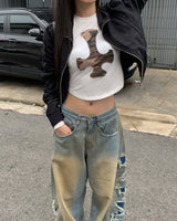 サイドビンテージデニムパンツ